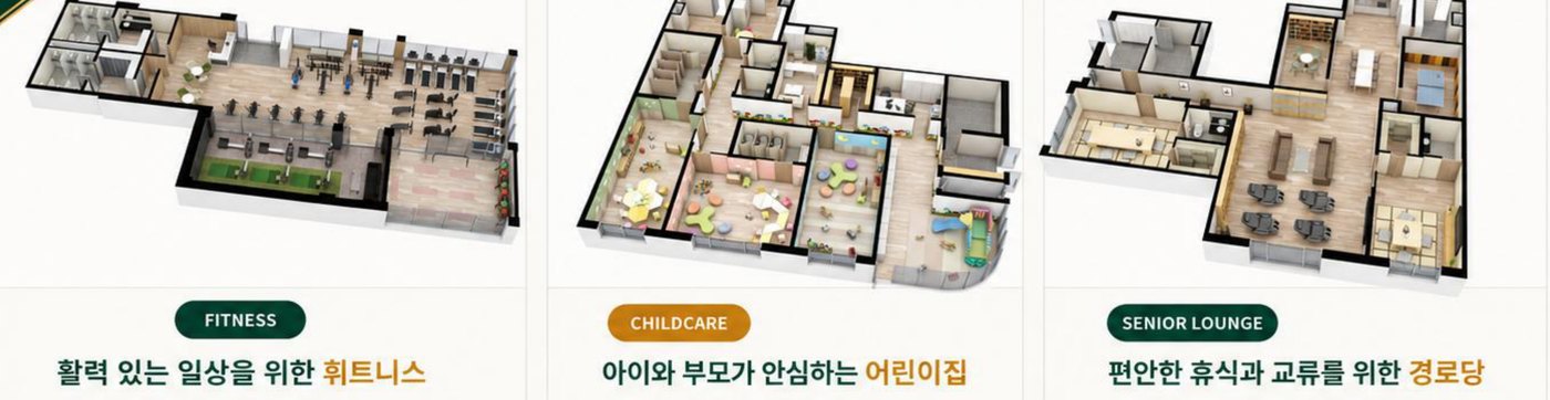 청량리 시그니처 커뮤니티 시설 - 휘트니스, 어린이집, 경로당